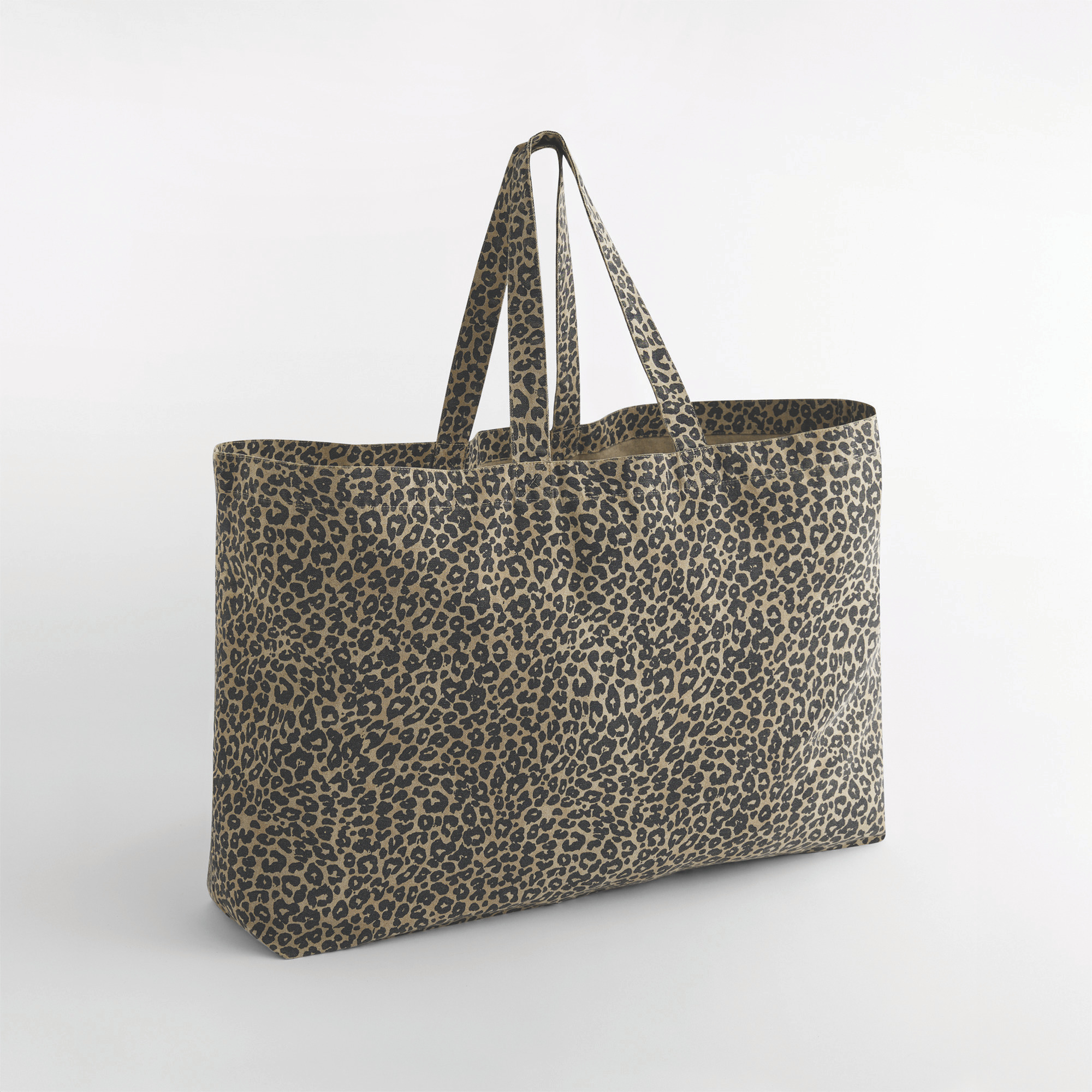 Bolsa de lona oversize con estampado de leopardo