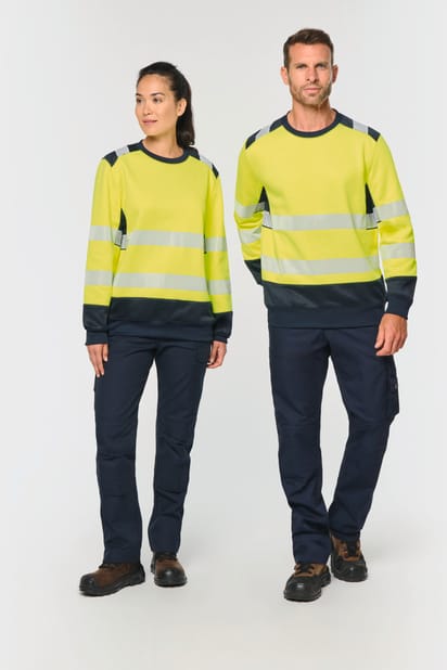 Gerecycled veiligheidssweater ronde hals