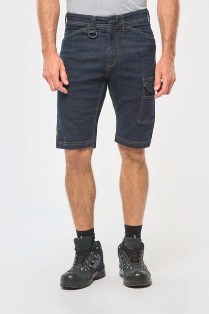 Bermuda denim multibolsillos hombre